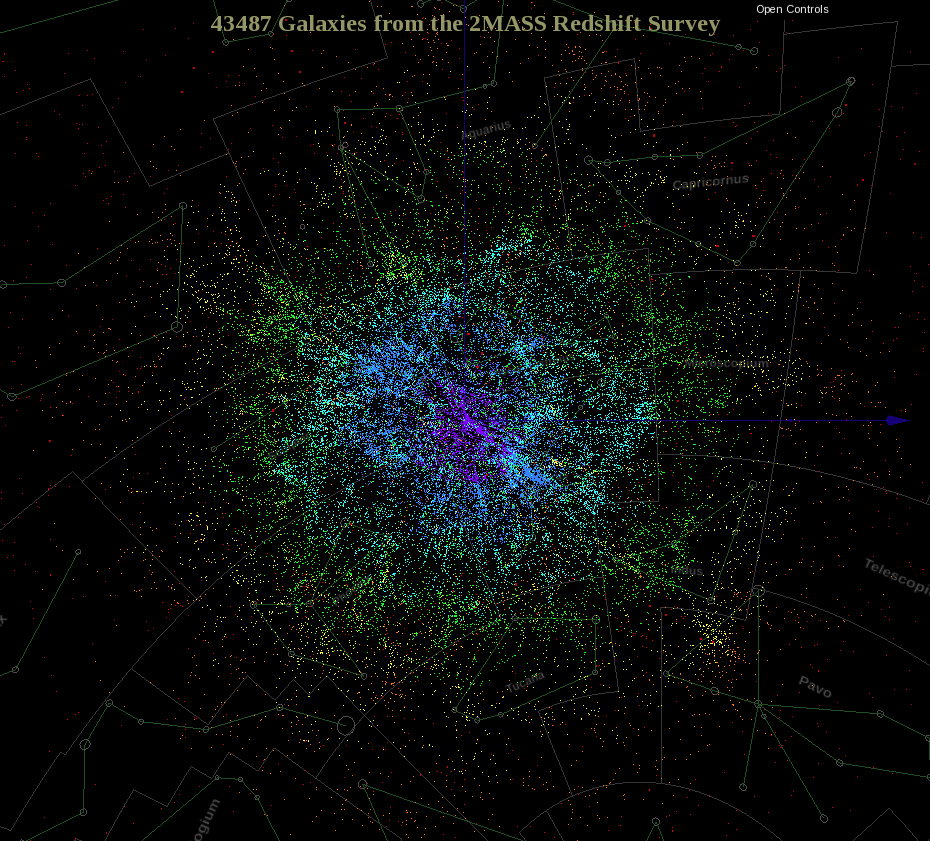 [screenshot of local-universe model from beyond most of the galaxies]