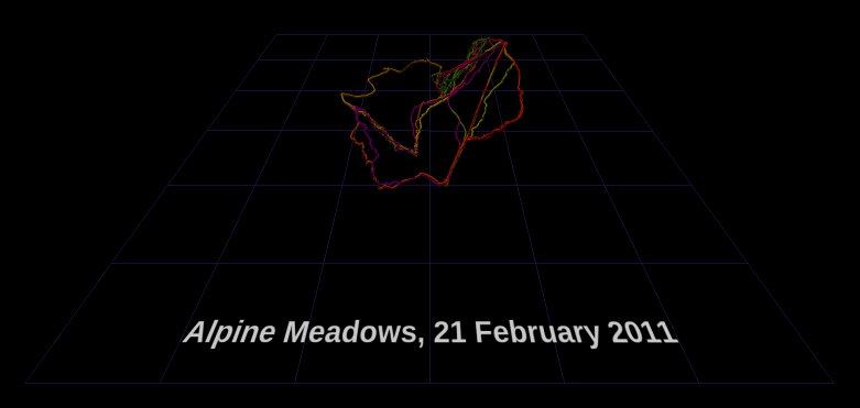 [screenshot of Alpine Meadows GPS trace, 21 Feb 2011]