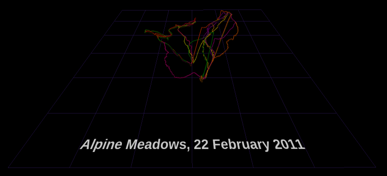 [screenshot of Alpine Meadows GPS trace, 22 Feb 2011]