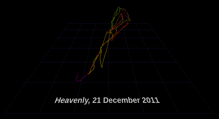 [screenshot of Heavenly GPS trace, 21 Dec 2011]