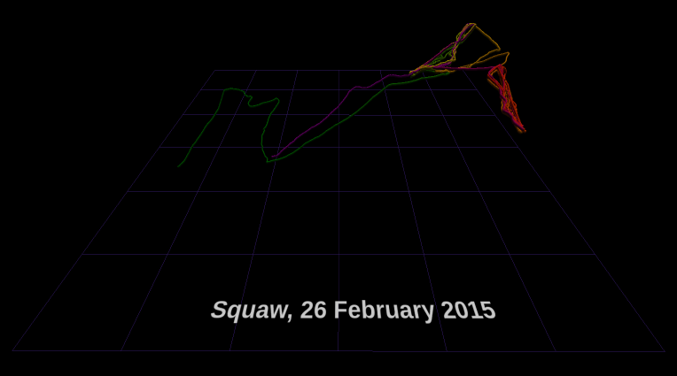 [screenshot of Squaw Valley GPS trace, 26 Feb 2015]