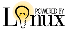 [`Powered by Linux' lightbulb logo]