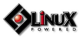 [`Linux Powered' horizontal Box-L design, black]